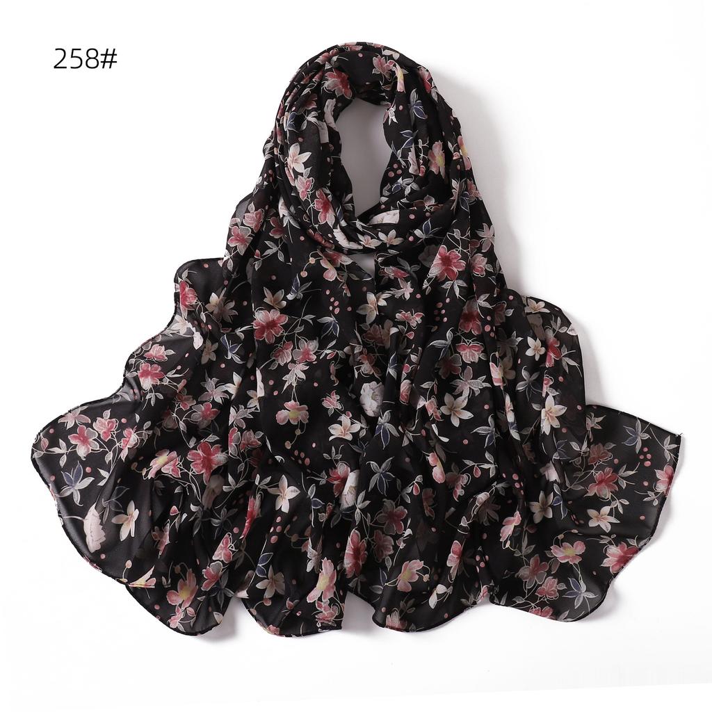 Fashion Scarf Solid Muslim Women's Hijab Scarves Chiffon Hair Ball Turban Ladies Hijabs For Head Female Long Wraps Headscarf