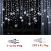 Christmas Snowflakes LED String Lights Flashing Fairy Curtain Lights Waterproof For Holiday Party Wedding Xmas Decoration