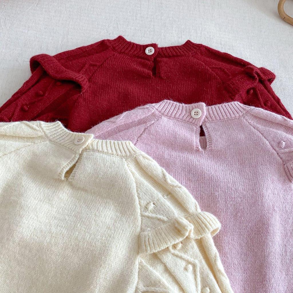 Baby Solid Color Winter Romper 2025 - Korean Style Jacquard Onesie for Newborns. Super Cute and Trendy!