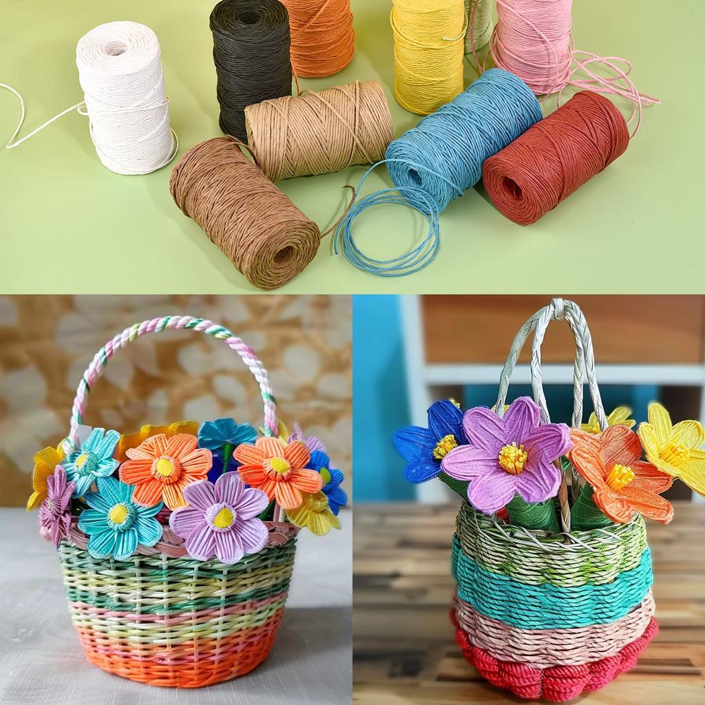 100 ярдов натуральная бумажная соломенная пряжа для ручной вязки крючком соломенная бумажная пряжа DIY летняя шляпа от солнца пляжная сумка ремесло ручной работы