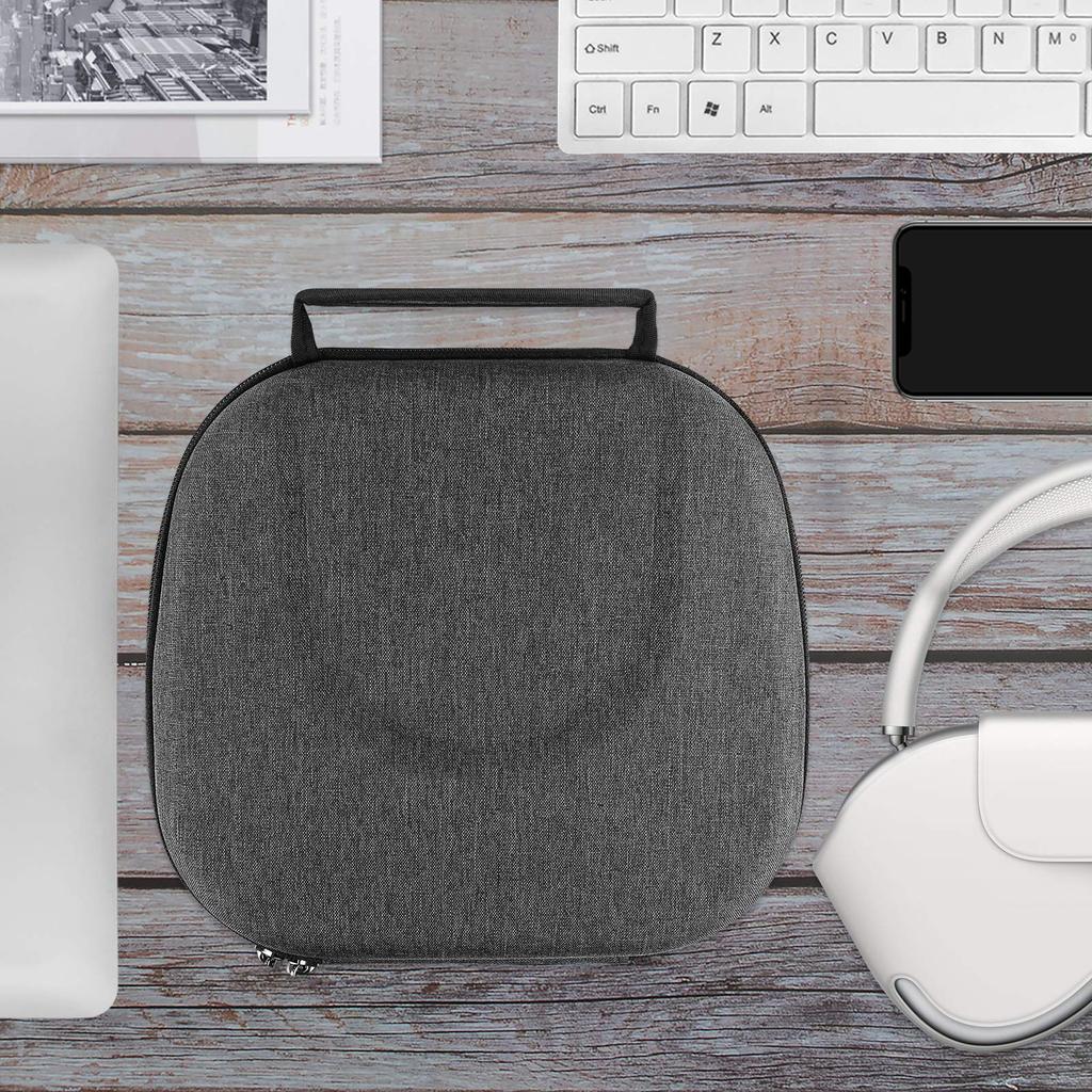 Чехол Geekria Case Shield для наушников, совместимый с жестким чехлом, дорожный жесткий чехол, совместимый с Apple AirPods Max, с чехлом для хранения (Темно-серый)