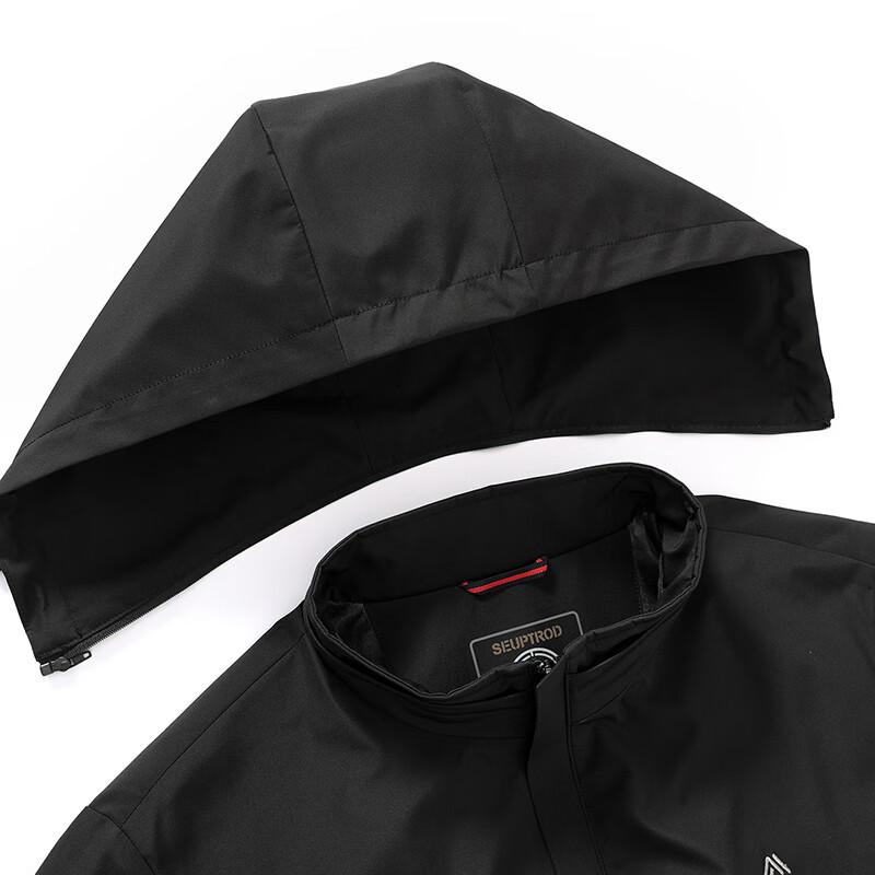Xuezhongfei Men's Fleece-Lined Detachable Hooded Casual Jacket