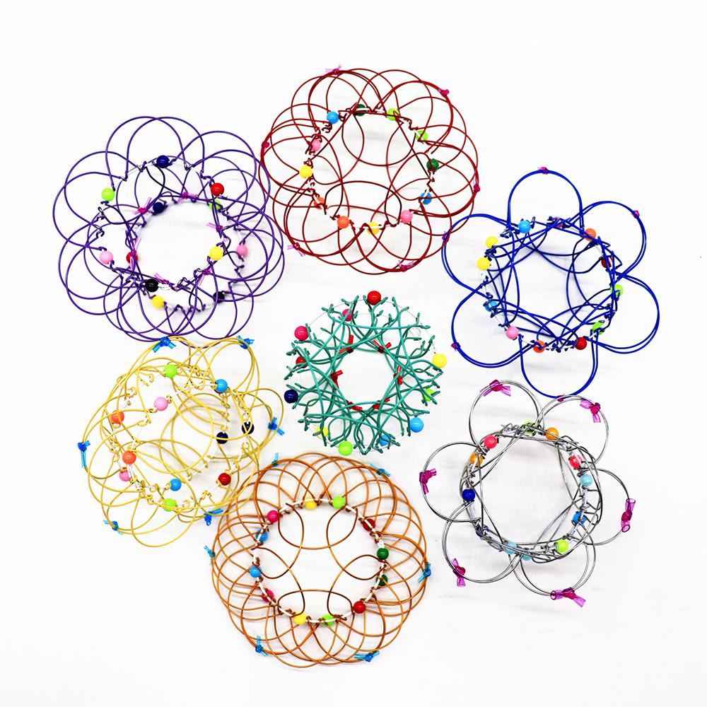 Relief Iron Hoop Creative Finger Toys Magic Mandala Flower Basket Magic Hoop Toy Handmade Wire Toy