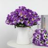 Artificial Pansy Flowers UV Resistant Fake Flowers Reusable Faux Pansy Flowers Bundle for Vase Garden Porch Patio Indoor Outdoor Home Decor