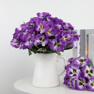 Искусственные цветы анютины глазки, устойчивые к ультрафиолетовому излучению, многоразовые искусственные цветы анютины глазки, набор для вазы, сада, крыльца, патио, внутреннего и наружного домашнего декора