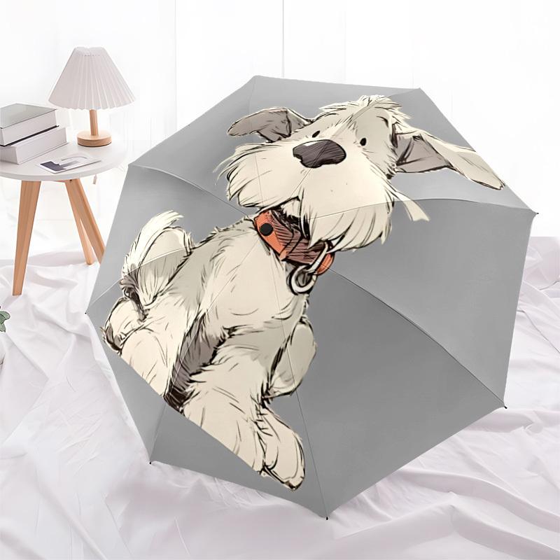 1pc Cute Dog Automatic Folding Umbrella - 8-Rib Automatic Open/Close, Portable Collapsible Compact Umbrella yy251218045
