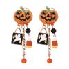 Halloween D-corner Earrings Accessories Halloween Pumpkin Ghost Earrings Creative Pumpkin Earrings Party Decoration