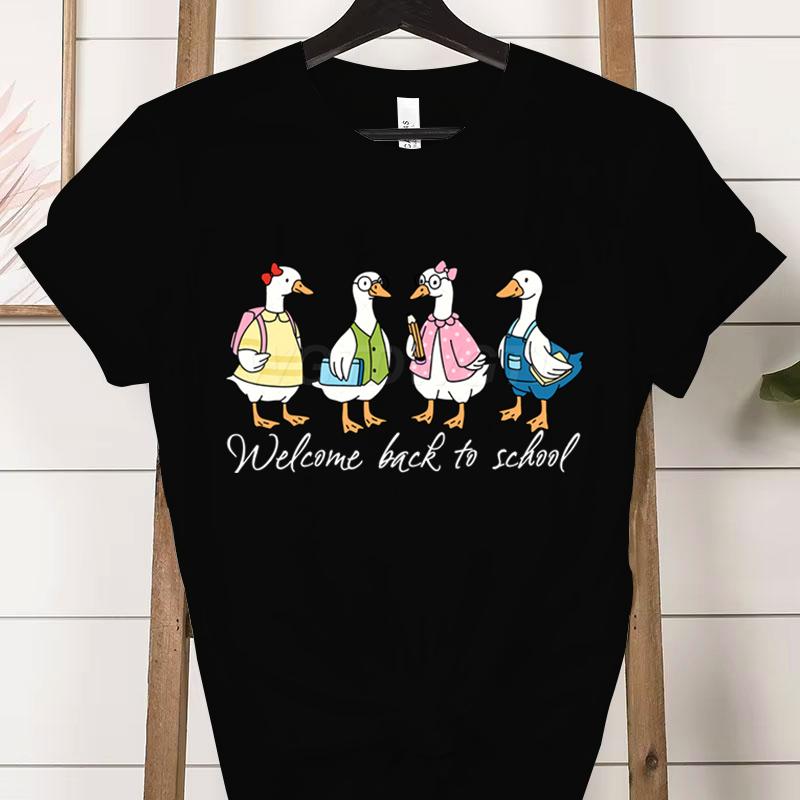 Welcome Back To School Duck TShirt Cute Teacher Shirt Unisex Tee BacktoSchool Outfit Gifts Funny Gift for Teachers Clothes