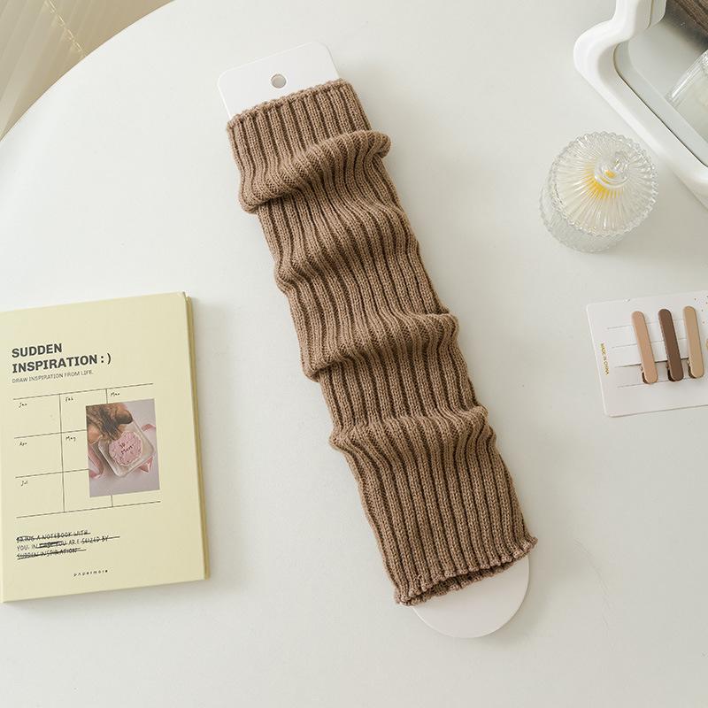 Японские вязаные гетры однотонные для женщин - Утягивающие, теплые, модные осенне-зимние носки