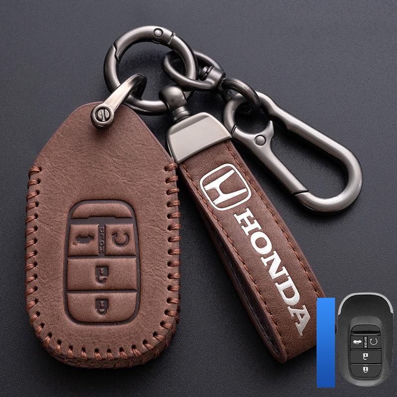 Leather Car Key Remote Cover Full Case Accessories Honda Civic Accord HR-V CR-V CRV 11th 2022 2023 City Fit Odyssey Jade RB6