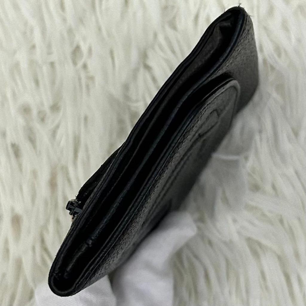 Used CHANEL Bi-fold wallet, Coco Mark, Caviar skin, Black