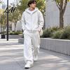 Two Piece Workout Set Men Tracksuit 2 Pieces Set Hoodie Coat Drawstring Sweatpants Active Fitness Outfits Outdoor Activities Outfit Solid