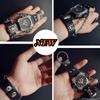 Watch Finger Leather Chain Skeleton Head Button Ring Unisex Men Women Punk Rock Gothic 3D Skull Metal Halloween