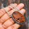 Mahogany Obsidian, Gemstone 925 Sterling Silver Handmade Wonderful Jewelry Necklace