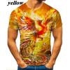Men's and Women's New Summer Cool Short Sleeved Fire Phoenix 3D Printed High-quality T-shirt Top