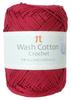 Hamanaka Washed Cotton Crochet 3842 Yarn, Col. 145, Red, 25g, Approx. 104m,