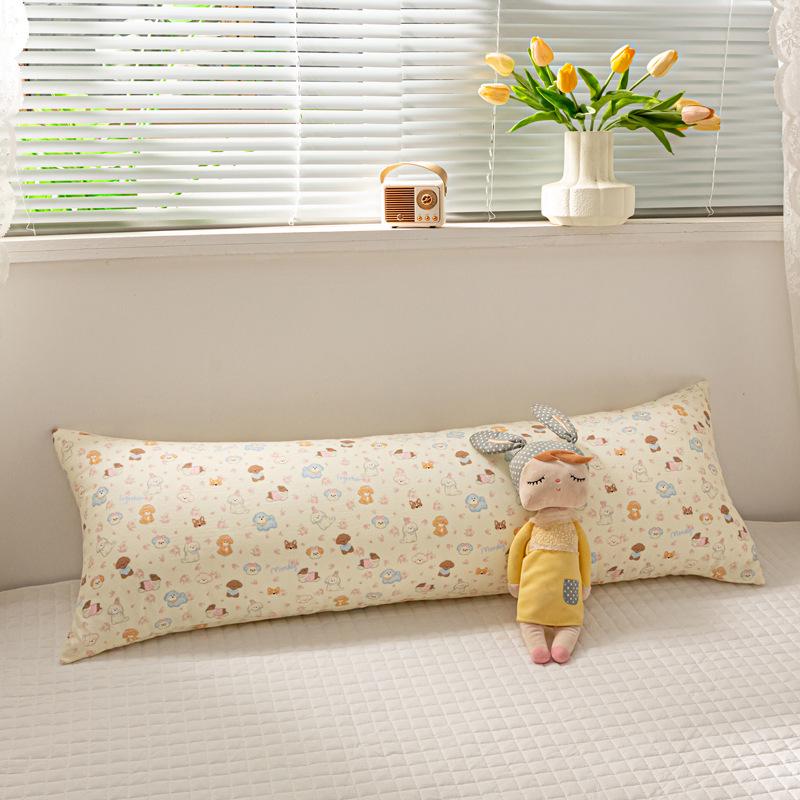 Двухслойная хлопковая марлевая длинная подушка для тела - Удобная боковая подушка, обнимающая ноги