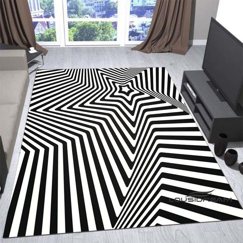 New3D Vortex Illusion Rug for Living Room, Home Decor, Sofa Table Large Area Rugs, Bedside Foot Mat Bedroom, Non-Slip Doormat