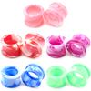 Alisouy 2PCS Green Blue Pink Acrylic Hollow Flared Ear Tunnels Plugs Expander Stretcher Gauges Earrings Piercing Body Jewelry