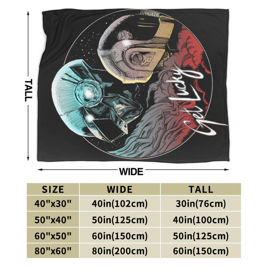 Daft Punk Helmet Heavy Metal Music Band Blanket Cover Fuzzy Throw Blankets Bedding Couch Ultra-Soft Warm Bedsprea,