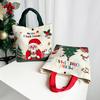 Christmas Canvas Tote Bag Reusable Grocery Shopping Bag Winter Holiday Gift Goodie Bag for Gifts Wrapping Storage