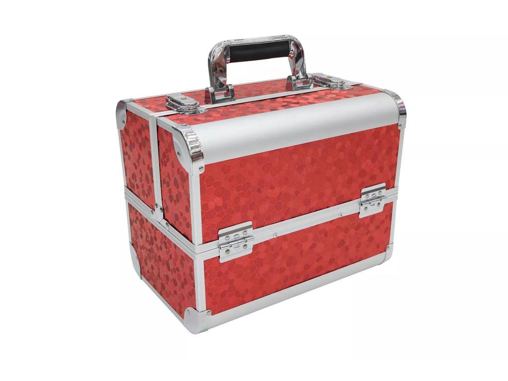 Алюминиевый ящик для косметики и инструментов для дизайна ногтей, татуировок и наращивания ресниц - двойной, открытый, студенческий ящик для хранения