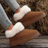 Trendy Thick Soled Snow Boots for Women's 2024 Winter New Round Head Fur Mouth Warm Casual Cotton Shoes Zapatos De Mujer Trafza