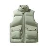 Men's Solid-color Casual Vest, Men's And Women's Style Zipper Stand-up Collar With Cotton Warm Sleeveless Vest