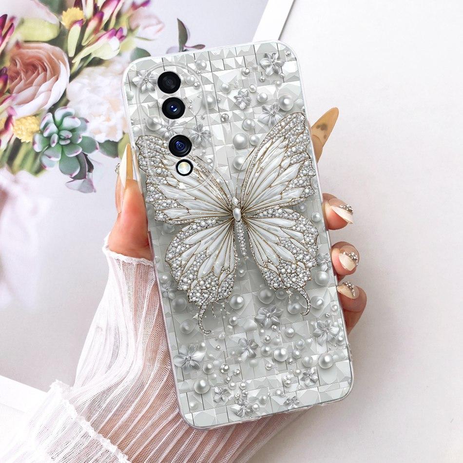 For Honor 70 70Pro Pro+ Cute Flower Butterfly Cat Painted Case For Honor70 70 Pro Plus 5G Soft Silicone TPU Phone Cases