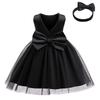 European & American Girl's Sleeveless Bow Backless Gown for Weddings, Bridesmaids, Evenings, or Christenings