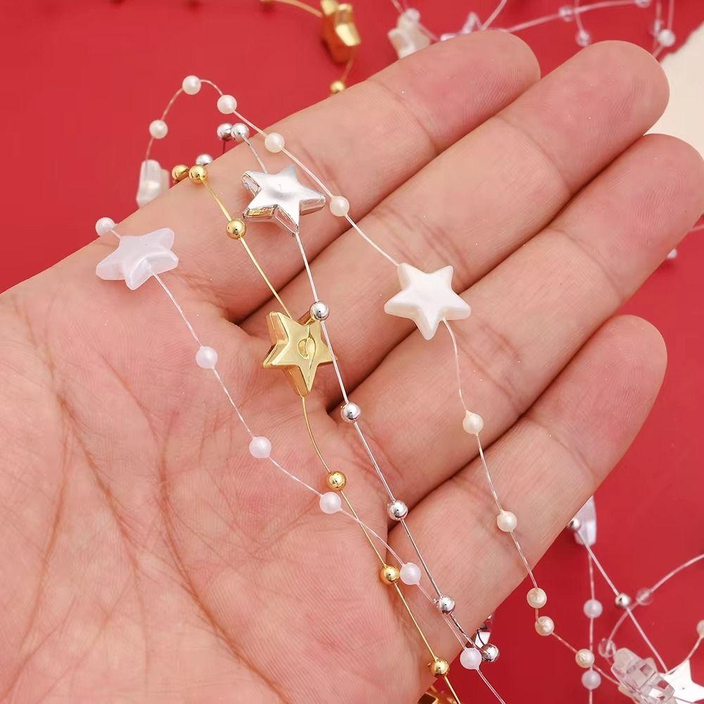 Electroplated Acrylic Beads Chain 30M 13MM Christmas Tree Decoration Chain Home Decor Accessories