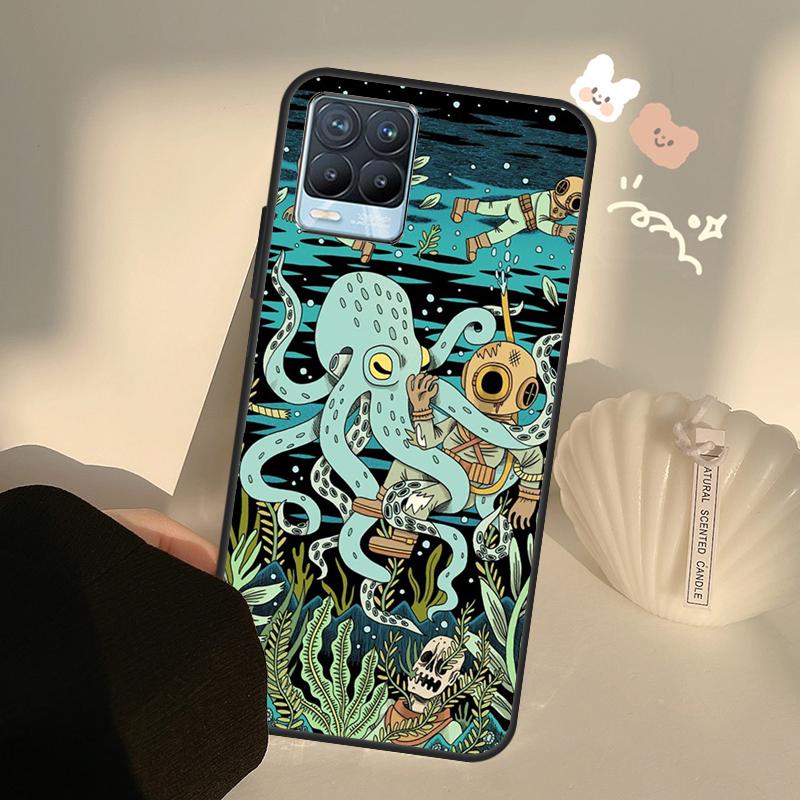Эстетика Океанического Осьминога Для Realme 8 9 Pro Plus GT Neo 2 GT Master 9i 8i Чехол для Телефона Для OnePlus 9 10 Pro 9R Nord2