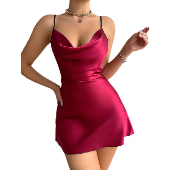 Летняя женская ночная рубашка с V-образным вырезом, без спинки, с аппликацией в виде бабочки, без рукавов, на бретельках, атлас