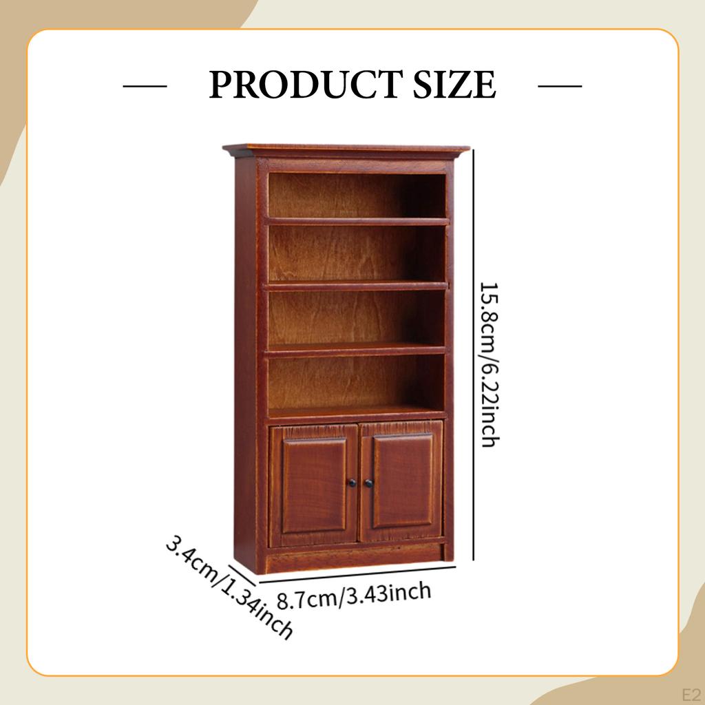 1:12 Кукольный домик Миниатюрная мебель Шкаф Игрушка для притворства Книжный шкаф Книжный шкаф Полка для хранения для спальни