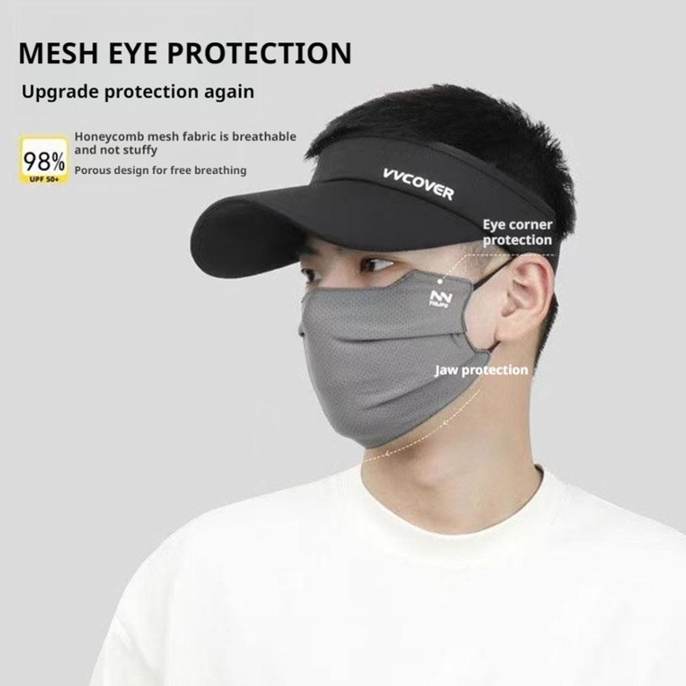 Дышащая маска для лица из ледяного шелка, УФ-защита для лица, Моющаяся, Многоразовая, Солнцезащитная маска для лица для мотоцикла, бега, езды, упражнений