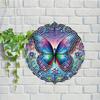Butterfly Floral Wind Chime Colorful 2D Decor for Garden Balcony Bedroom Indoor Outdoor Gift for Easter Mothers Day Christmas Wall Art