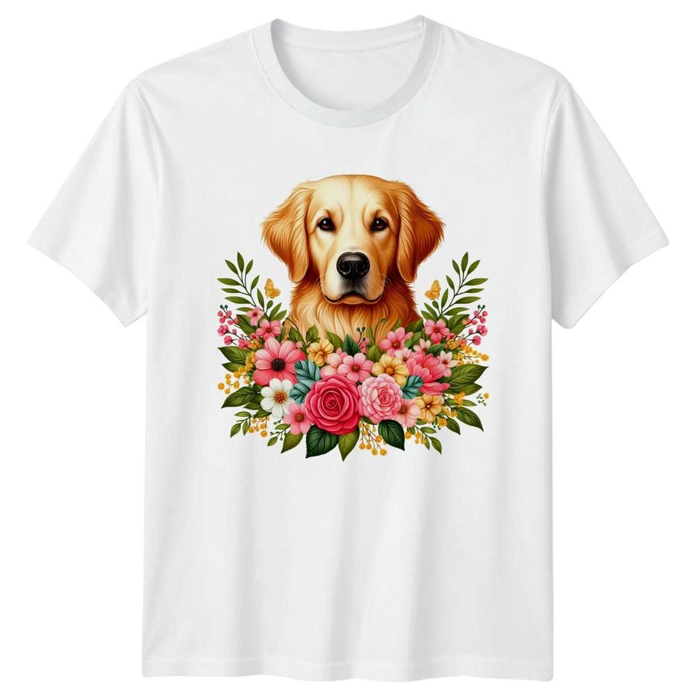 Golden Retriever Dog Floral Art Pet Unisexs TShirt Golden Retriever Dog Mom Pets