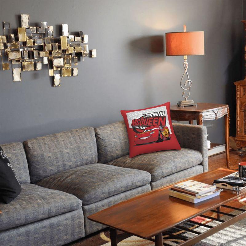 Custom Fashion Lightning McQueen Cartoon Cushion Cover 45x45cm Soft Pillow for Sofa Square Pillowcase