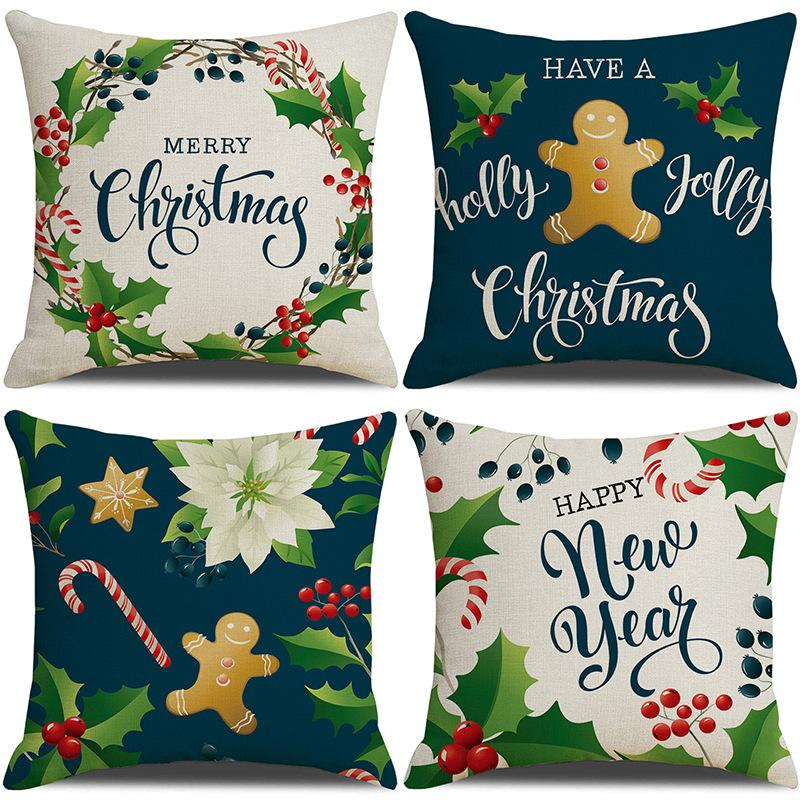 New Christmas Snowman Pillow Case Home Sofa Cushion Case Festive Party Pillow Case