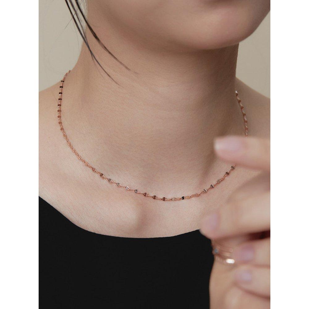 (925Silver) Moonlight Flicker Rose Gold Necklace