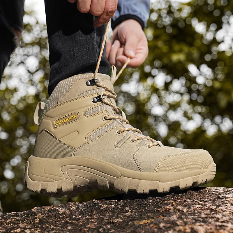 39-48 Men's Plus Size Anti Slip Wear-resistant Fashionable and Trendy Outdoor High Top Hiking Shoes Hiking Shoes