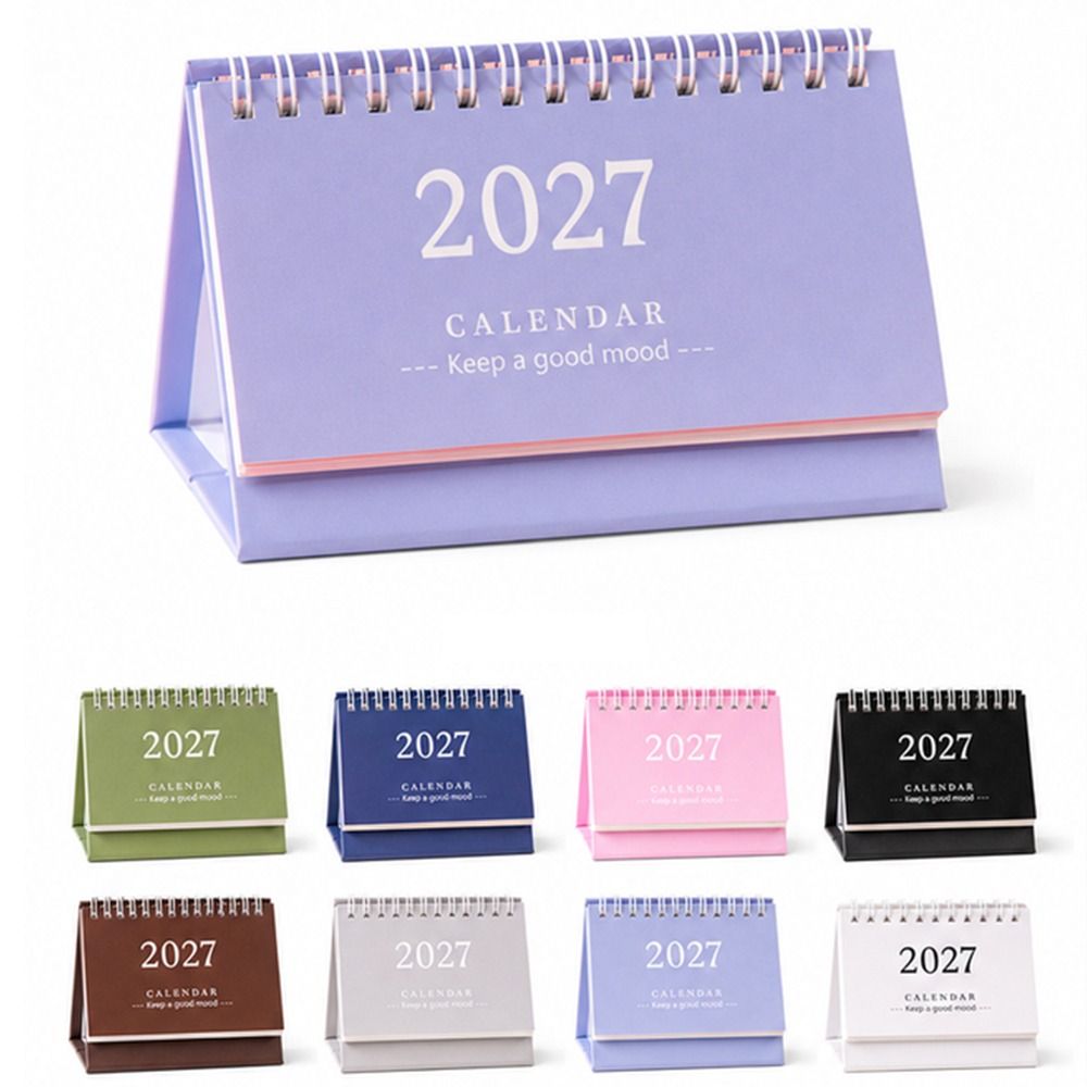 Mini Standing Calendar Coil Flip Calendar New 2027 Desk Calendar Desk Planning