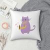 Мелодичная Кошка Играет на Саксофоне Квадратная Наволочка Чехол для Подушки Наволочка для Подушки-Пледа для Дома Дивана Гостиной
