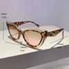 Non-polarized Cat Eye Sunglasses New In Hollowed Rim Gradient Women Shades Fashion Luxury Brand Design Vintage Travelling Eyewear