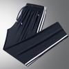 Men's Casual Ice Silk Pants - Lightweight, Loose-Fit, Breathable Three-Stripe Design, Perfect for Summer Outdoor Sports.