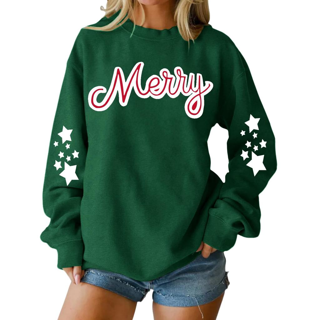 Women's Loose Comfortable Casual Fashionable Character Printing Round Neck Long Sleeved Sweatshirt