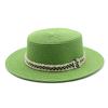 Женская шляпа-цилиндр, фруктово-зеленая, с плоской тульей, с грубым краем, летняя соломенная шляпа, шляпа от солнца, дорожная, защита от солнца, пляжная шляпа для побережья
