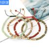 Natural Crystal Handmade Adjustable Woven Bracelet 4mm Faceted Beads Bracelet