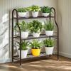 3-ярусная прочная многоцелевая полка из кованого железа - Напольная стойка для хранения обуви, книг, кухни и одежды, простая сборка