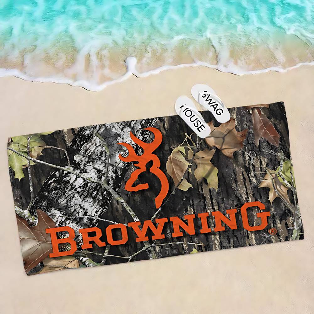 B-Brownings Logo Anime Beach Swimming Towel Soft Absorbent Washcloth Children's Gifts for Kids Travel Camping Gym